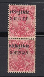 J28361 1923-7  india states gwalior mnh pair #67a inverted ovpt king scv ??