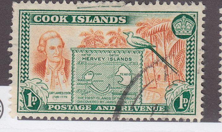 Cook Islands 132 Cook and map of  Hervey lsland 1949