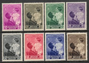 BELGIUM 1937 Queen Astrid and Prince Baudouin Semi Postal Set Sc B189-B196 MLH