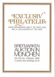 Exclusiv:    Exclusiv Philatelie, Mohrmann und DeHaye Oct...