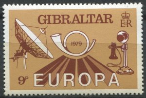 Gibraltar  Sc#383 MNH, 9p lt brn & red brn, Europa (C.E.P.T.) 1979 - Communic...