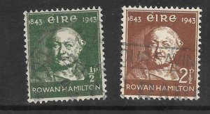 Ireland Scott 126 - 127 VF Used set Mathematical formula  Anniv 2018 CV $2.75