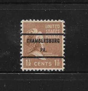 US Bureau Precancels: Chambersburg, PA, #805-71; 1½¢ 1938 Prexy; PSS CV $2