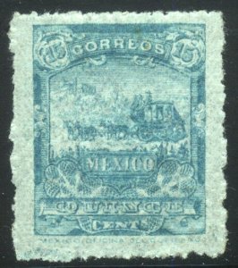 MEXICO #275 Mint LH - 1897 15c Bright Blue