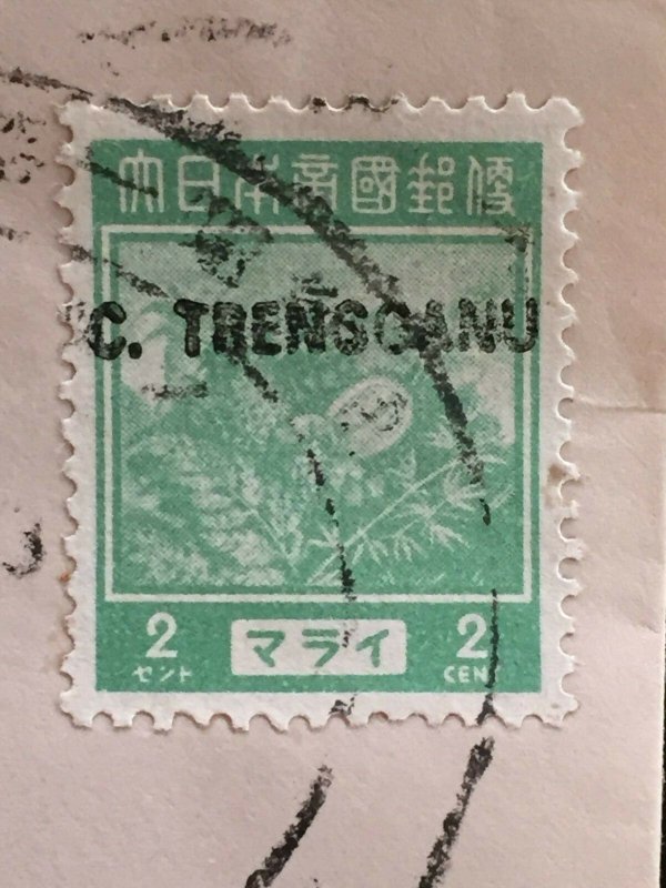 Malaya Japanese Occupation with Trengganu opt (1943) 2c on cover SG#TT20 CV£275