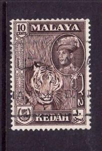 Malaya Kedah-Sc#100-used-10c chocolate-1959-62