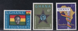 Ghana # 86-88, Founders Day, Mint NH, 1/2 Cat.