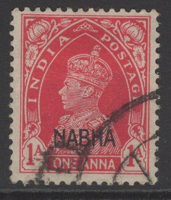 INDIA-NABHA SG98 1942 1a CARMINE USED