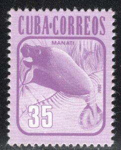 CUBA Sc# 2461 FAUNA  animals 35c MANATEE marine life fish   1981  MNH