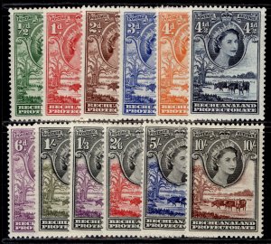 BECHUANALAND PROTECTORATE QEII SG143-153, 1955-58 complete set M MINT. Cat £100.