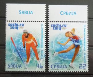 2014 SERBIA -COMPLETE SET (MNH)-OLYMPIC GAMES-RUSSIA-SOCHI R! russland usa us J3