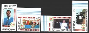 Kinshasa. 1987. 1366V-69V. Pope Paul II's visit to Zaire. MNH.