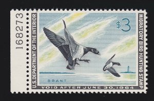 US RW30 $3 Duck Hunting Mint Plate #168273 Single VF-XF OG NH SCV $100