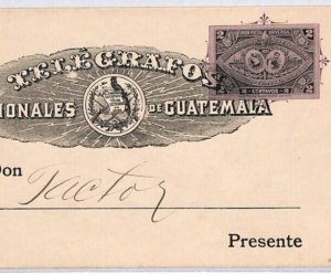 GUATEMALA Postal Stationery TELGRAFOS Cover TELEGRAPH 2c Envelope{samwells}PH325