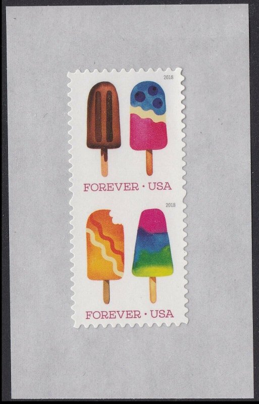 US 5285-5294 Frozen Treats partial forever die-cut pair set (10 stamps) 2018 