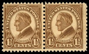 US Sc 633 MNH PAIR - 1927 1½¢ - Harding