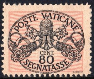 Vatican City SC#J9 80c Papal Coat of Arms: Postage Due (1945) MNH