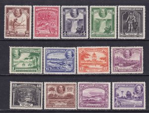 British Guiana Scott 210-222,  1934-51 KGV Pictorials, VF MLH.  Scott $174.