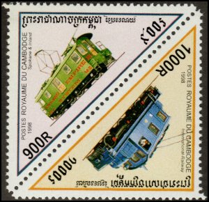 Cambodia 1731 - Mint-NH - 900r / 1000r Locomotives (Pair) (1998) (cv $1.25)