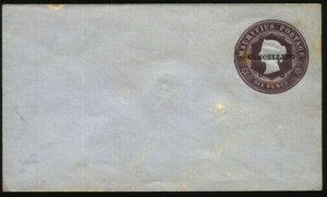 MAURITIUS QV 6d envelope overprinted CANCELLED.............................97463