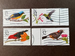 USA USED #3222-5 Birds  set of 4 Commemoratives - *1998*