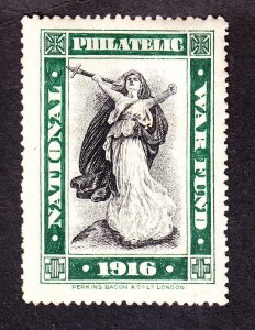 US 1916 National Philatelic War Fund Cinderella Stamp Hinged SCARCE