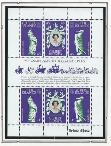 Gilbert Islands QEII 25th Coronation anniv. souvenir sheet MNH SC 312