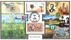 #4289 FOON: Illinois Flag Carpe Diem FDC