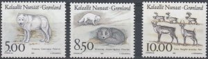 Greenland 1993 #262-4 MNH. Animals