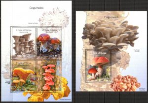 Sao Tome and Principe 2014 Mushrooms I sheet + S/S MNH