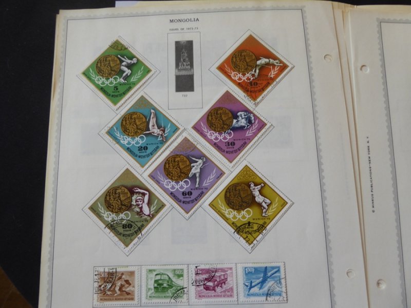 Mongolia 1968-1972 Stamp Collection on Album Pages