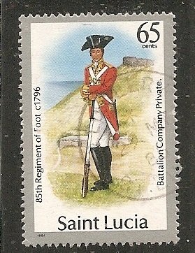 St. Lucia   Scott 755  Military Uniform  Used