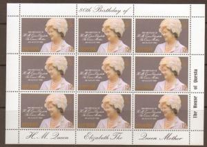 ASCENSION SG269 1980 QUEEN MOTHER SHEETLET MNH