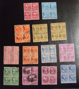 US Scott 830 Used Multiple Blocks Of (4) ×13 Blocks (1938) Presidential Series