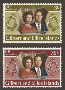 GILBERT AND ELLICE ISLANDS SG#211-212 Royal Silver Wedding (1972) MNH