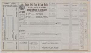 55401 - SAN MARINO - POSTAL SHIPPING BULLETIN: 5.00 LIRE - P 10-