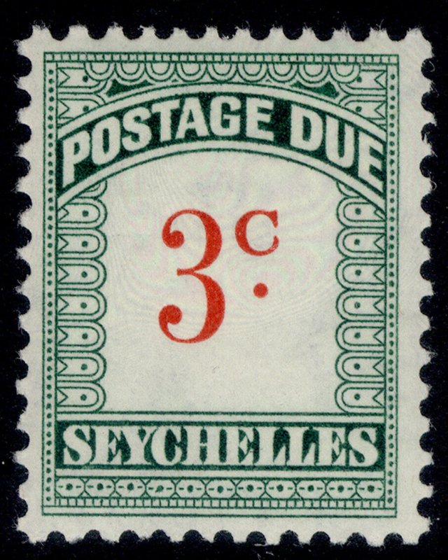 SEYCHELLES QEII SG D2, 3c scarlet & green, NH MINT.