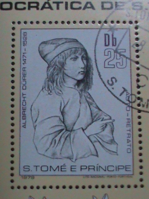 ​ST.THOMAS 1979 SC#528-ALBRECHT DURER 450TH DEATH ANNIVERASARY S/S CTO-NH  VF