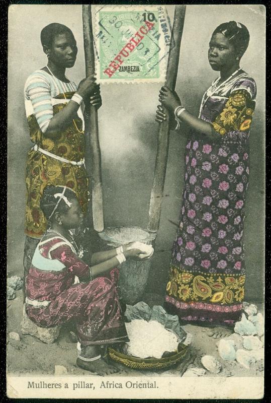 ZAMBEZIA : Beautiful 1913 Multi-color Picture Post Card to France.