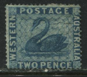 Western Australia 1861 2d blue unused no gum perf 15