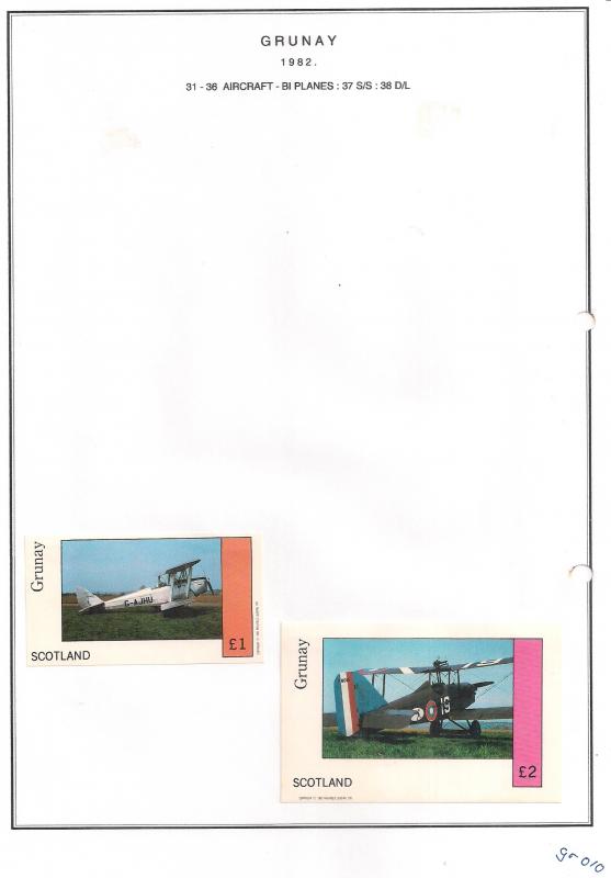 SCOTLAND - GRUNAY - 1982 - Bi-planes #1- Souv & D/L Sheets  - MLH