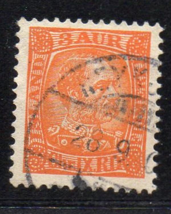 Iceland Sc 34 1902 3 aur orange Christian IX stamp used