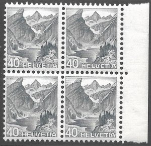 Doyle's_Stamps: MNH 1936 Swiss 40-Cent Stamp Block, Scott #236a**