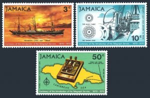 Jamaica 319-321, MNH. Michel 321-323. Centenary of telegraph service, 1970. Map.