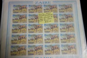 Zaire Mint NH Hoard of Full Stamp Sheets Scott Value $840.00