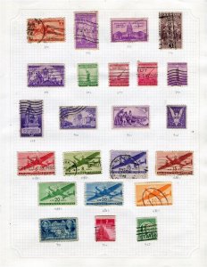 USA; 1940-43 fine early run of used values on cat numbered album page