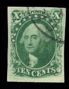 MOMEN: US STAMPS #15 IMPERF USED PF CERT XF+ LOT #81786