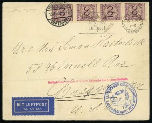 Germany LZ-127 Airship Graf Zeppelin America USA First Flight 1929 Airmail Cover