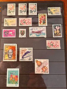 Gabon 17 stamps mixed selection mint & used  some duplicates
