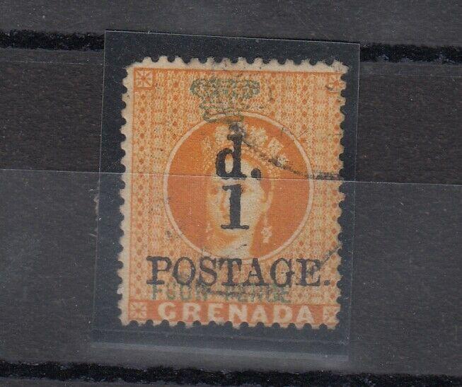 Grenada QV 1886 1d On 4d O/P SG39 Fine Used J5038